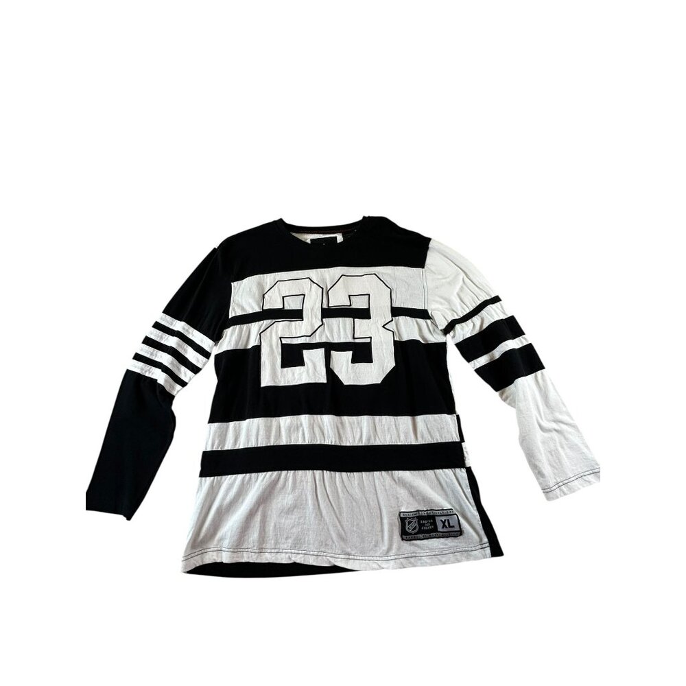 Maxi Milian Jersey Shirt XL Black White Stripes #23 Long Sleeve Luxury Designer